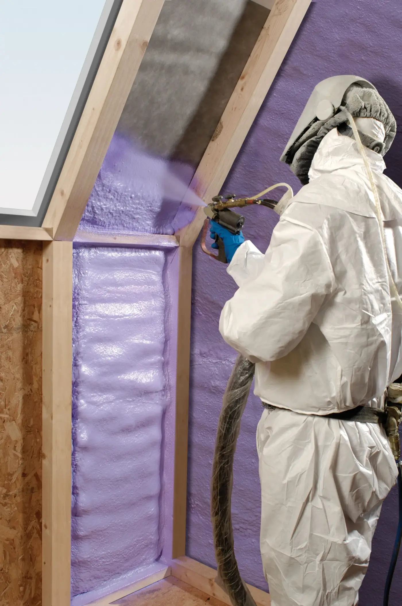 Spray Foam Insulation work-scene stock image for Fort Worth planning